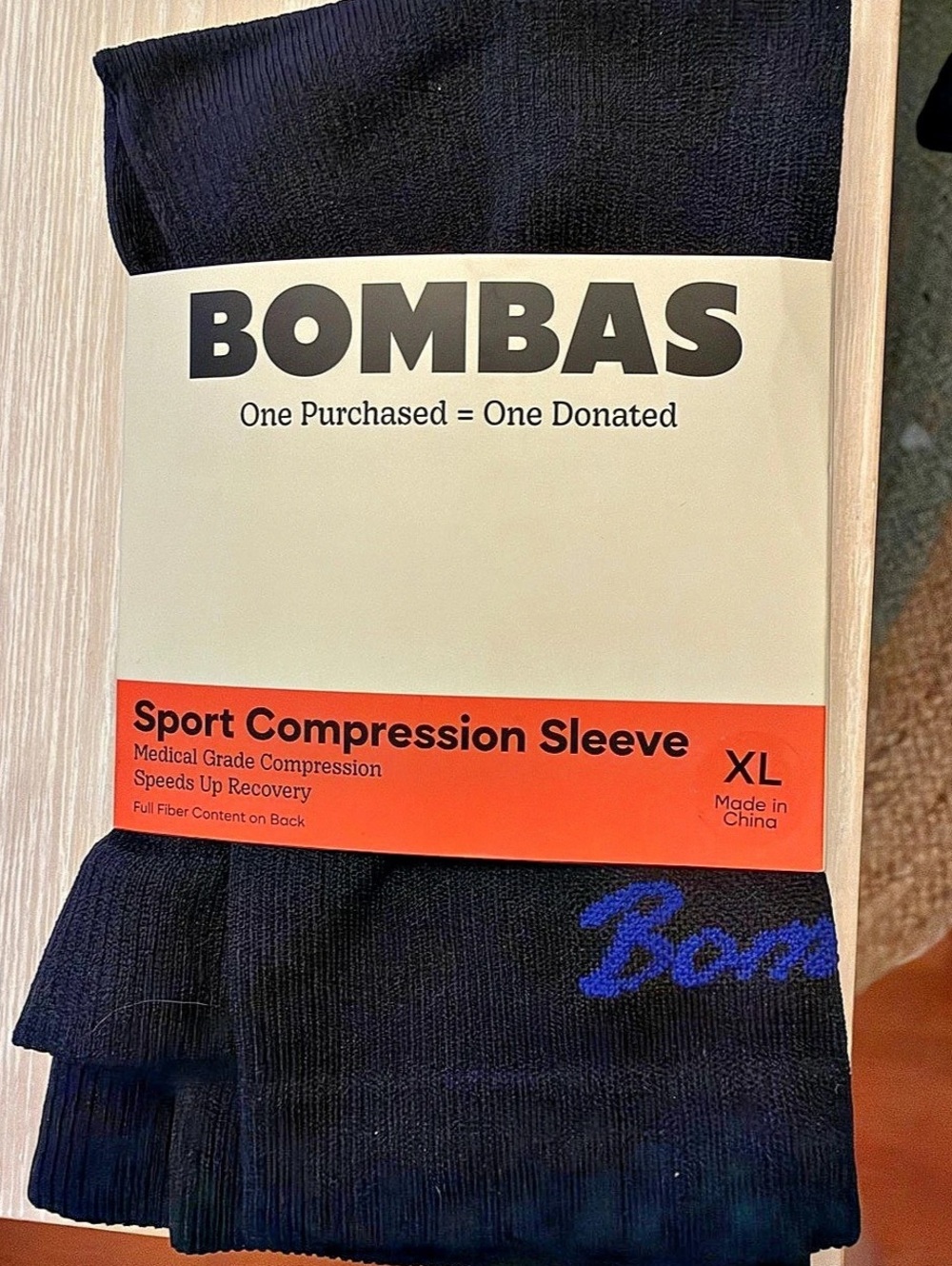 Bombas Sport Compression Sleeves Black XL NWT